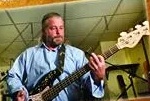 Stevie playing an electric bass